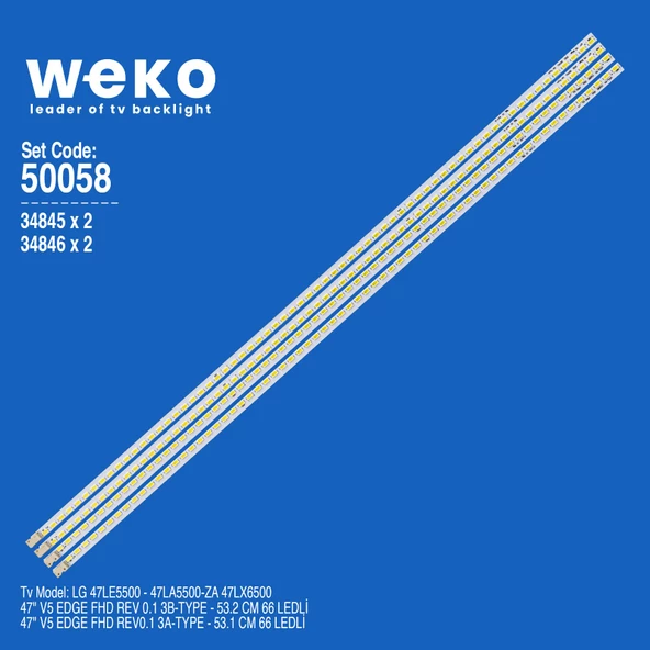 WKSET-5058 34845X2 34846X2 47 V5 EDGE FHD REV 0.1 4 ADET LED BAR (66LED)