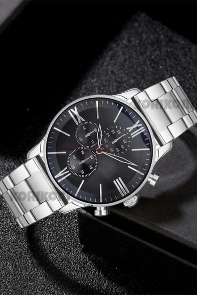 Erkek Çelik Saat Gümüş Analog Erkek Kol Saati STC11992