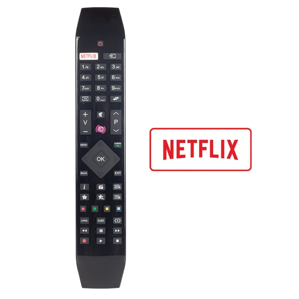 ORJİNAL KL VESTEL NETFLIX-MOR TUŞLU YENİ ÜSTÜ CAMLI-HITACHI RC 49141 LED TV KUMANDA