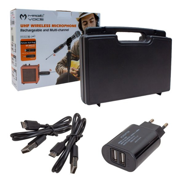 MAGICVOICE MV-19596 UHF ENSTRÜMAN TİP KABLOSUZ MİKROFON ÜÇLÜ SET(KÜRSÜ-YAKA MİKROFONLU)(XLRLİ) - 3