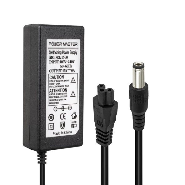 POWERMASTER PM-31062 15 VOLT - 6 AMPER 6.3*3.0 MM UÇLU ADAPTÖR (TOSHIBA NOTEBOOK)