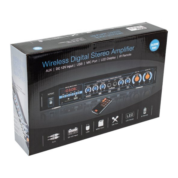 MEKSE UA-103 USB/AUX/UK/BLUETOOTHLU 220V-12V GİRİŞL 50+50 W-STEREO TRAFOSUZ ANFİ - 3