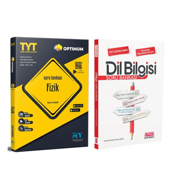 Referans TYT Fizik ve AKM Dil Bilgisi Soru Bankası Seti 2 Kitap