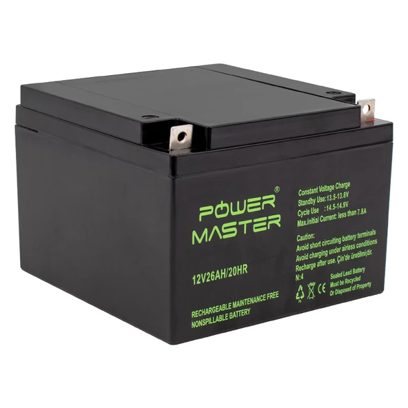 POWERMASTER 12 VOLT - 26 AMPER AKÜ (165 X 176 X 125 MM)