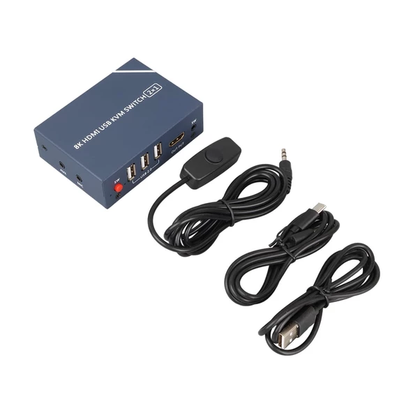 POWERMASTER PM-11777 8K HDMI USB KVM SWITCH 2X1 - 4