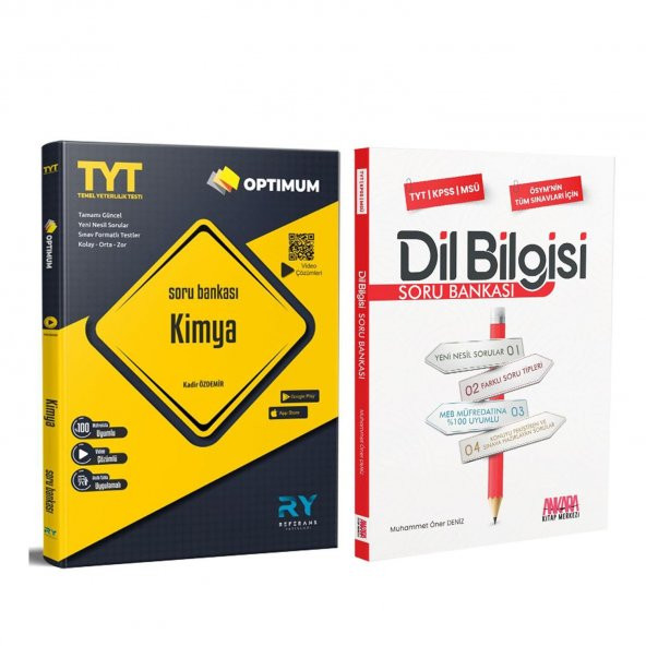 Referans TYT Kimya ve AKM Dil Bilgisi Soru Bankası Seti 2 Kitap