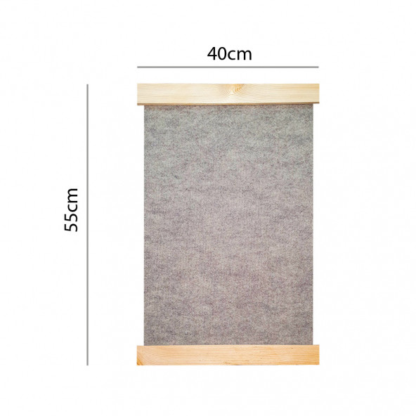 Barış Dizayn Doğal Ahşap Duvara Monte Kedi Tırmalama Paneli Tırmalaması Tırnaklama (55x40cm) Kahve - 2