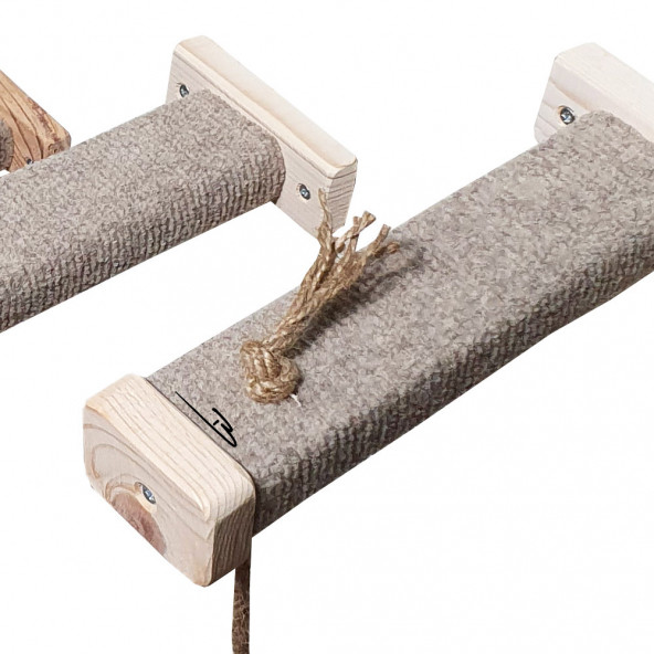 Barış Dizayn Tırmalamalı kedi basamağı kedi köprüsü duvar yürüyüş yolu kedi oyunu parkur Kahve (3 adet) - 2