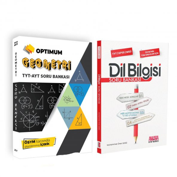 Referans TYT AYT Optimum Geometri ve AKM Dil Bilgisi Soru Bankası Seti 2 Kitap