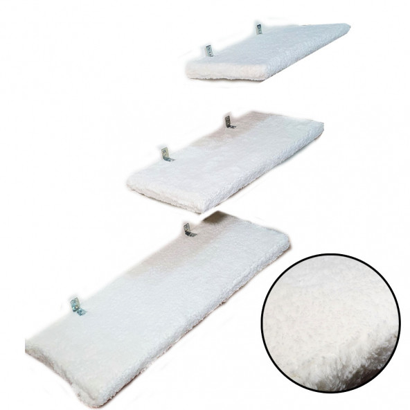 Barış Dizayn Peluş Kedi Basamağı Peluş Raf Duvar Kedi Yolu Parkur 3lü set Bej (30-40-50cm) - 3