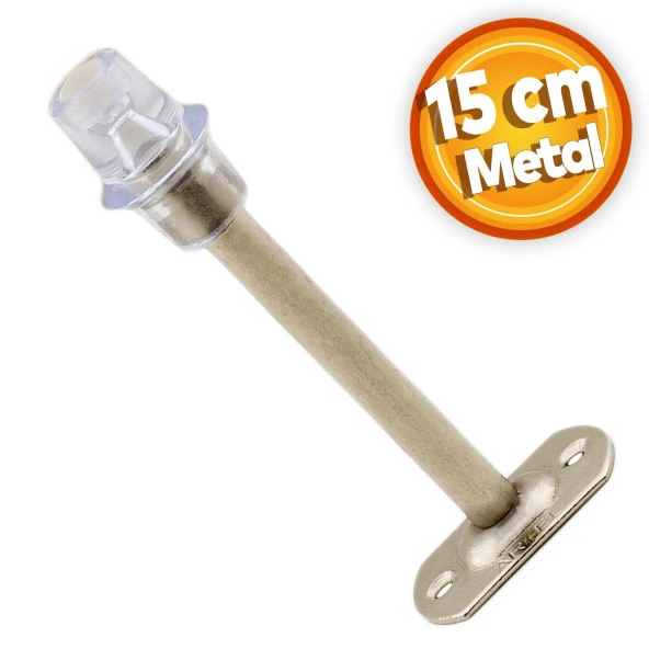 Kapı Stoperi Tamponu 15 cm Krom Metal Kapı Durdurucu Tutucu Vidalı Kapı Stopu Silikonlu