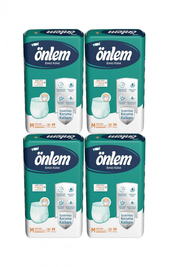 Önlem Yetişkin Emici Külot Bezi Orta Boy ( Medium ) 30 Adet x 4 Paket