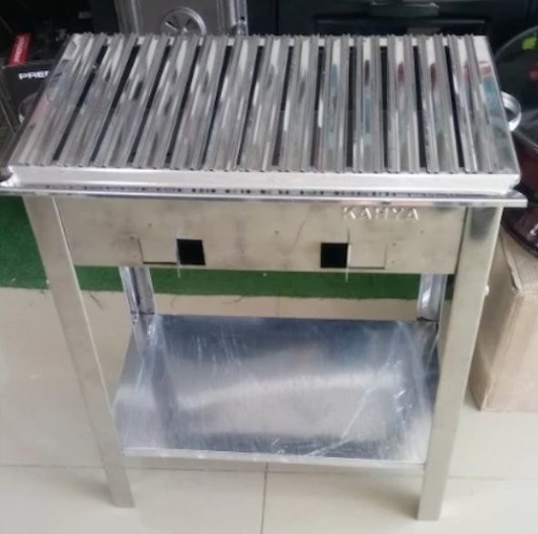 Kanaat Soba Paslanmaz Sehpalı Kömürlü Mangal 30 x 50 CM