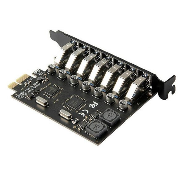 PrimeX PX-4899 7 Port USB Hub, PCI Expres USB3.0 Kart 7 Port Çoklayıcı, PCI ex USB3.0 Çoklayıcı Kart (Win7/8/10/11, Linux, MacOs) - 2