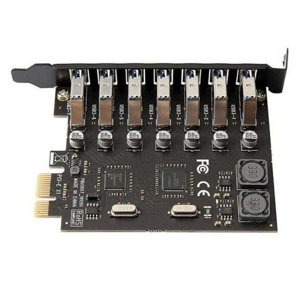 PrimeX PX-4899 7 Port USB Hub, PCI Expres USB3.0 Kart 7 Port Çoklayıcı, PCI ex USB3.0 Çoklayıcı Kart (Win7/8/10/11, Linux, MacOs) - 4