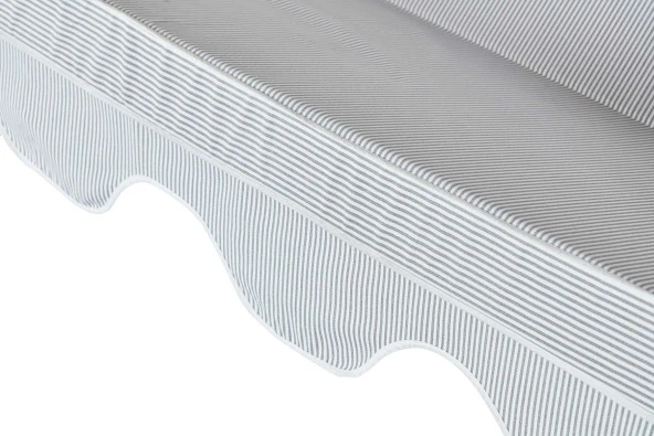 Erinöz Olea 3 Kişilik Bahçe Balkon Salıncağı - Minder: Gri Çizgili Tente: Gri - 3