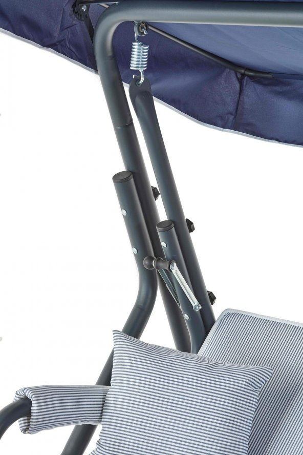 Olea 3 Kişilik Bahçe Balkon Teras Salıncağı - Lacivert Çizgili - 6