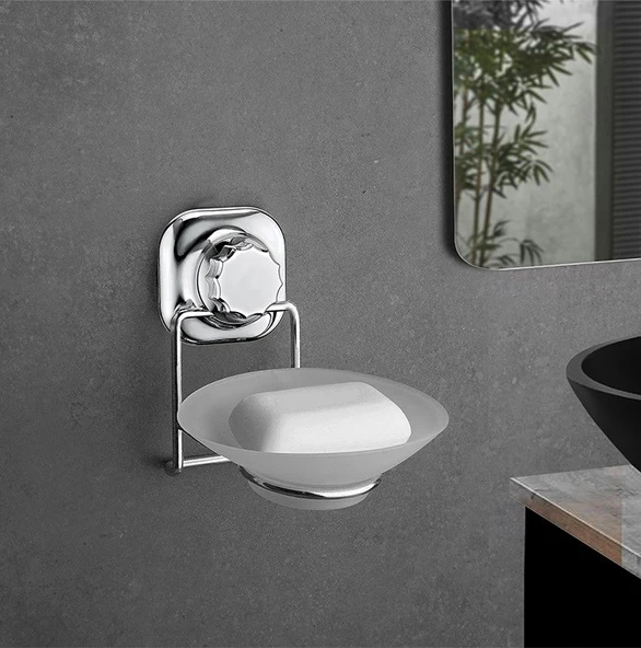 SAS Delmeye Son Yapışkanlı Katı Sabunluk Düzenleyici Krom YK-713 ürün görseli