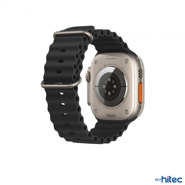 ScHitec 42-49mm Yeni Nesil Apple Uyumlu Akıllı Saat Kordonu Silikon Siyah - 3