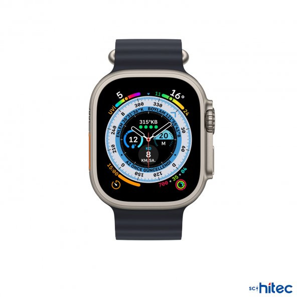 ScHitec 42-49mm Yeni Nesil Apple Uyumlu Akıllı Saat Kordonu Silikon Lacivert - 2