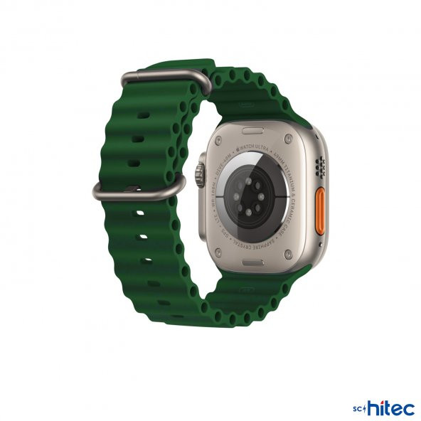 ScHitec 42-49mm Yeni Nesil Apple Uyumlu Akıllı Saat Kordonu Silikon Yeşil - 3