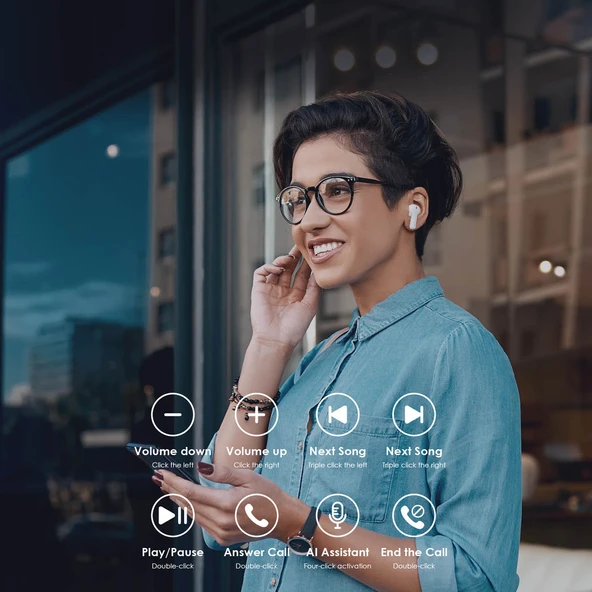 Tecno Buds1 TWS 5.0 Kablosuz Airbuds Kulaklık Beyaz TECNO Türkiye Garantili - 2