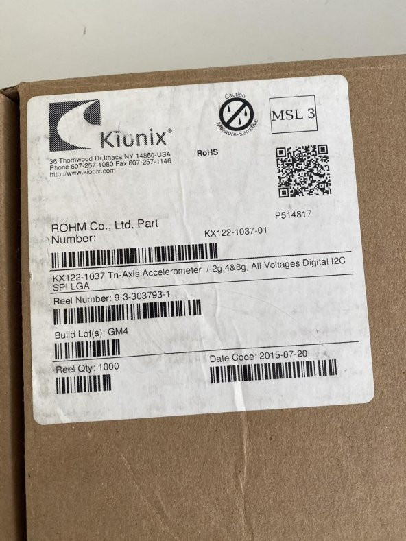Kionix KX122-1037 3 Eksen İvmeölçer 1000 Adet - 5