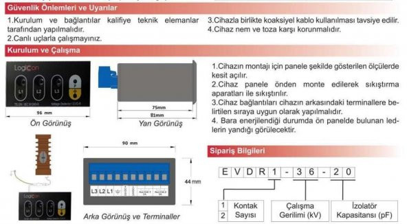 Logicon EVD-RX Kapasitif Gerilim Göstergesi 1 kV-52kV - 6