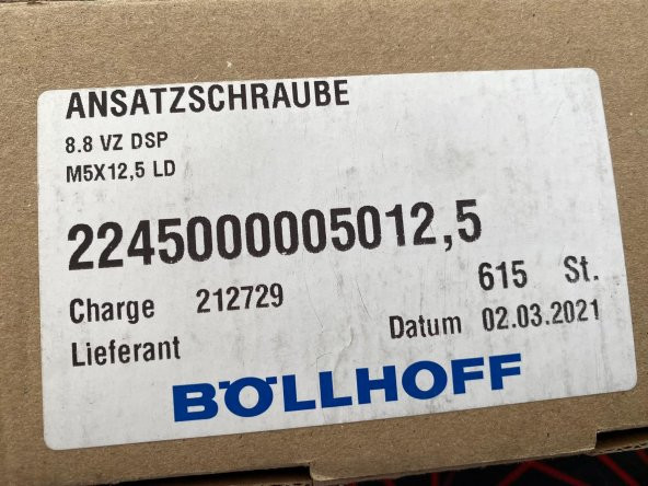 Bollhoff M5x12,5 Ld Montaj Vidası 600 Adet - 9