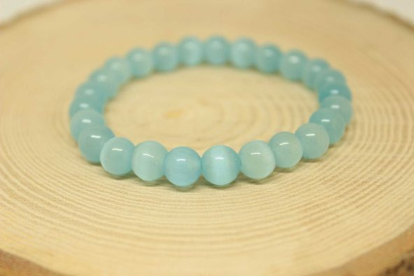 Kedi Gözü Taşı Bileklik 8mm (24135-B) - 2