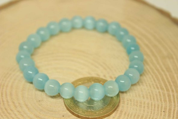 Kedi Gözü Taşı Bileklik 8mm (24135-B) - 3