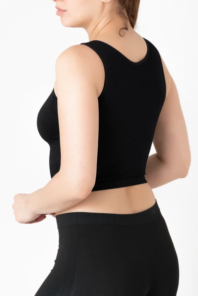 Gigotto Seamless Ripli Crop Tişört - 3