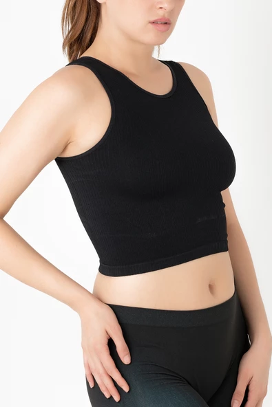 Gigotto Seamless Ripli Crop Tişört - 6