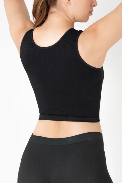 Gigotto Seamless Ripli Crop Tişört - 2