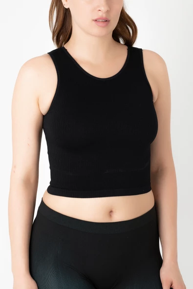 Gigotto Seamless Ripli Crop Tişört - 4