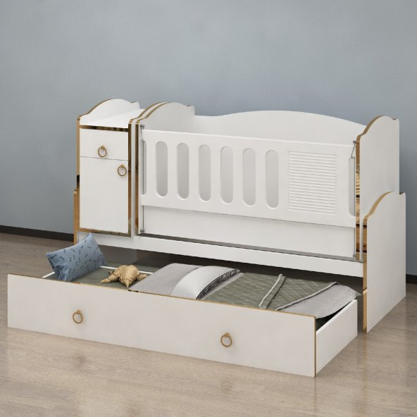 Garaj Home Tuana Gold Bebek Odası Takımı - Yatak ve Uyku Seti Kombinli-UYKU SETİ-MAVİ - 6