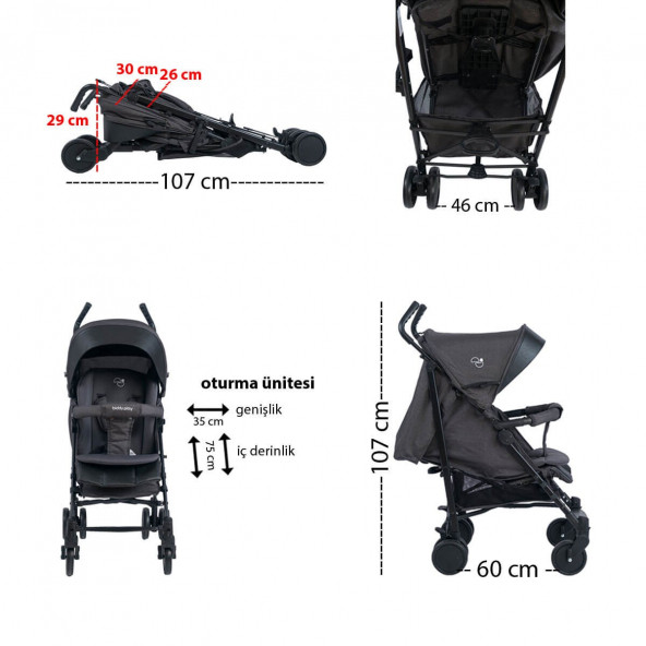 Biddy Pitty Picco Baston Bebek Arabası Sand Melange - 6
