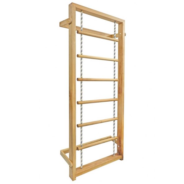 Achill Ahşap İpli Tırmanma Merdiveni - Tırmanma Duvarı - 80cm x 190cm