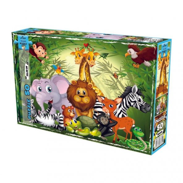 Laço Kids Puzzle Hayvanlar 50 Parça Çocuklar İçin Yapboz