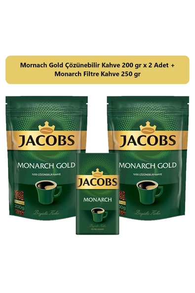 Jacobs Monarch Gold Kahve 400 gr + Monarch Filtre Kahve 250 gr