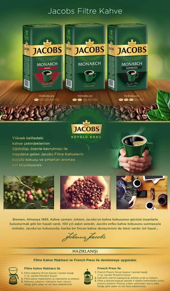 Jacobs Monarch Gold Kahve 400 gr + Monarch Filtre Kahve 250 gr - 4