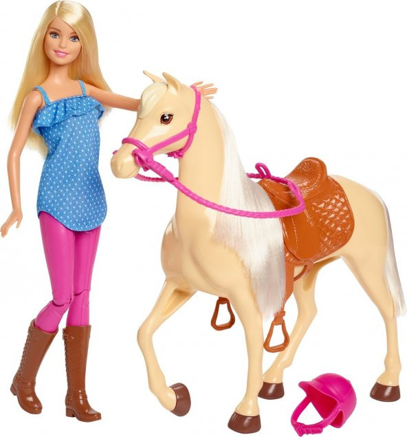 Barbie ve Güzel Atı Oyun Seti, Sarışın Bebekli FXH13