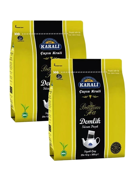 Karali Çay Premium Demlik Poşet Siyah Çay 25 Li 2 Adet - 1