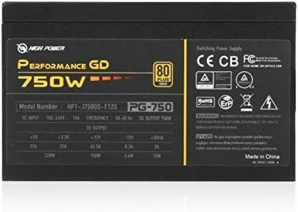 High Power HP1 J750GD F12S 750W 80+ Gold Performan outlet - Resim 2