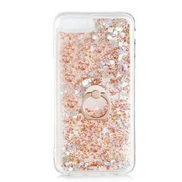 Apple iPhone 8 Plus Kılıf Sulu Simli Akışkan Silikon - 3