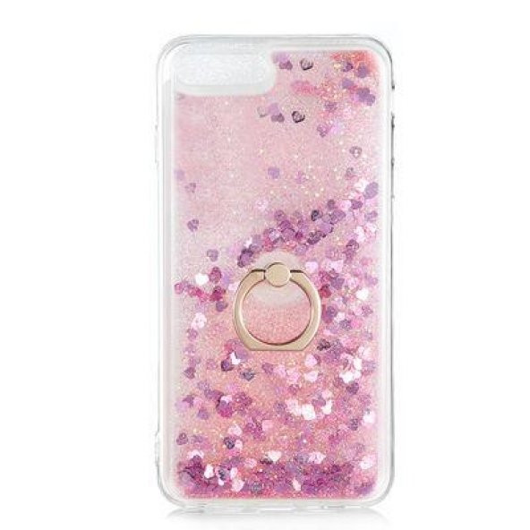 Apple iPhone 8 Plus Kılıf Sulu Simli Akışkan Silikon - 4