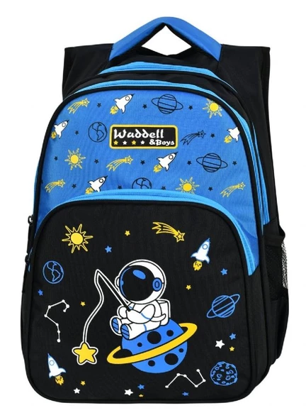 Waddell Çanta Sİyah Mavi Astronot İlkokul Çantası - Waddell Bag Erkek Okul Sırt Çantası - 2