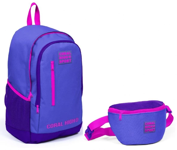 Coral High Sport Lavanta Mor İlkokul Ortaokul Lise Çanta Seti