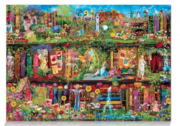 Star Puzzle 2000 Parça Raftaki Bahçe Puzzle - Aimee Stewart