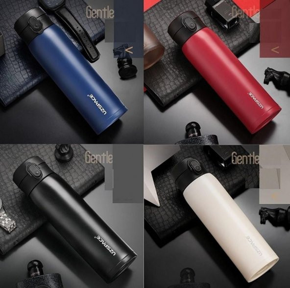 Uzspace 500 ml Siyah Paslanmaz Çelik Termos Matara - Kahve Çay Termosu - 3